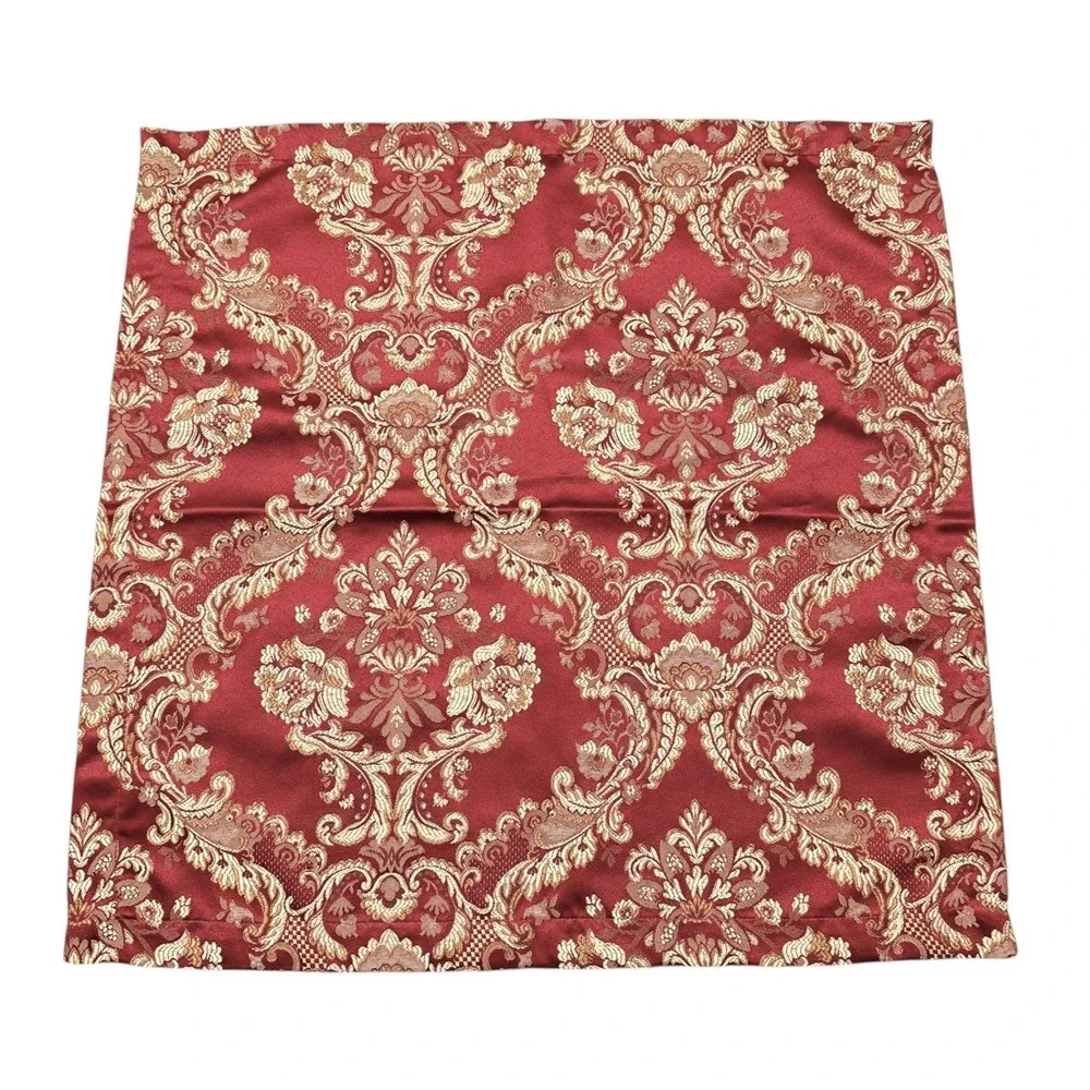 Waterford Dinner Napkins Red Gold Damask Brocade Set of 13 Vintage 2003 EUC